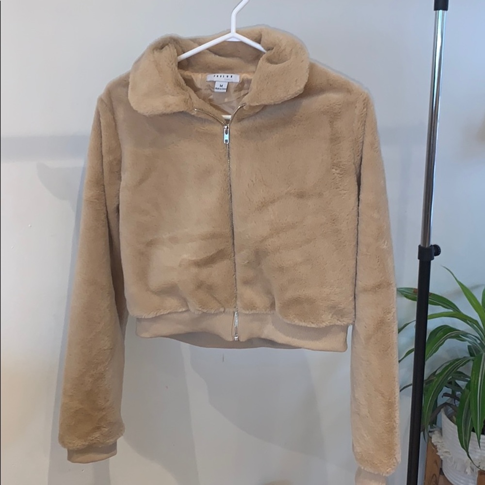 Nordstrom cropped fuzzy jacket